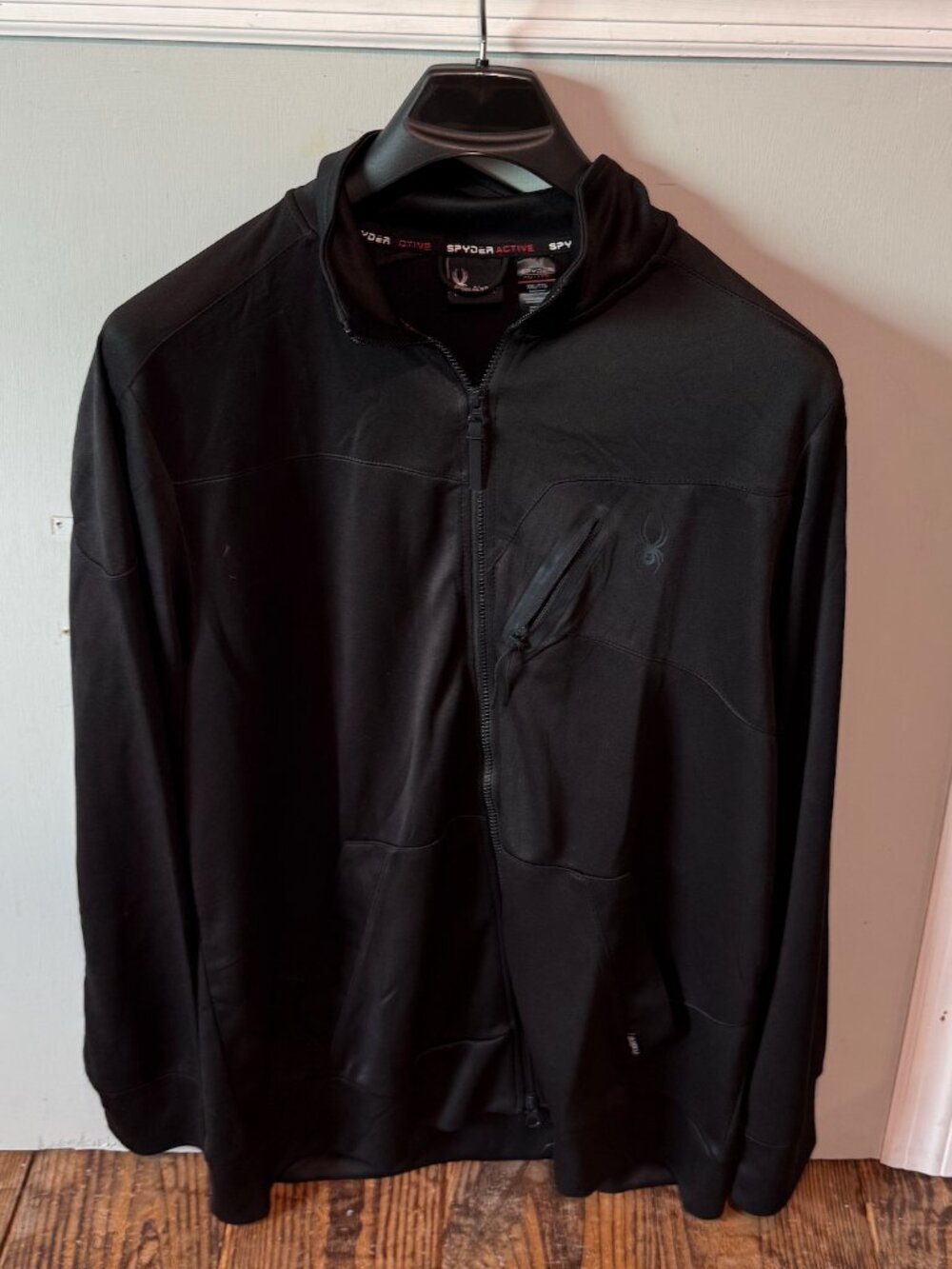 Spyder Active ProWed Jacket Mens XXL Black Full Zip Lightweight Performance EUC